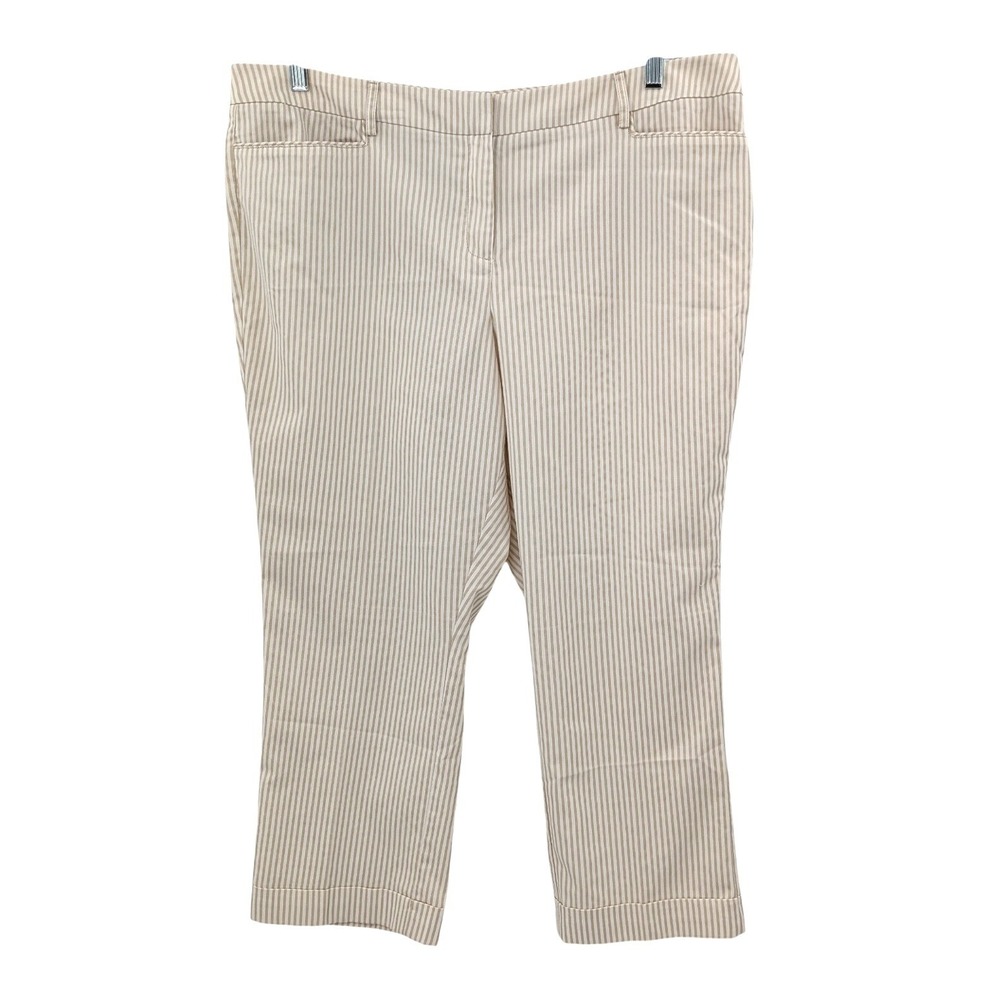 7th Avenue New York & Company Striped Stretch Ankle Pants Workwear Classic Sz 18
